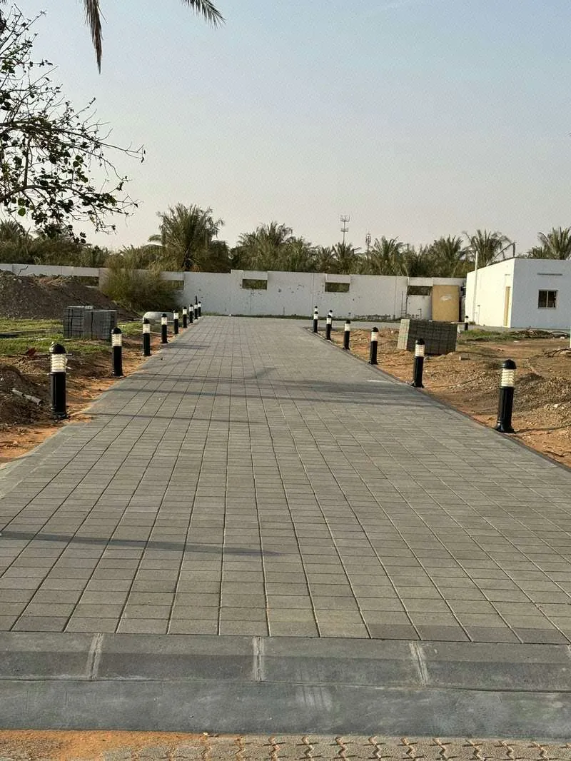 Completed interlock paving and garden lights at Al Maqam Palace